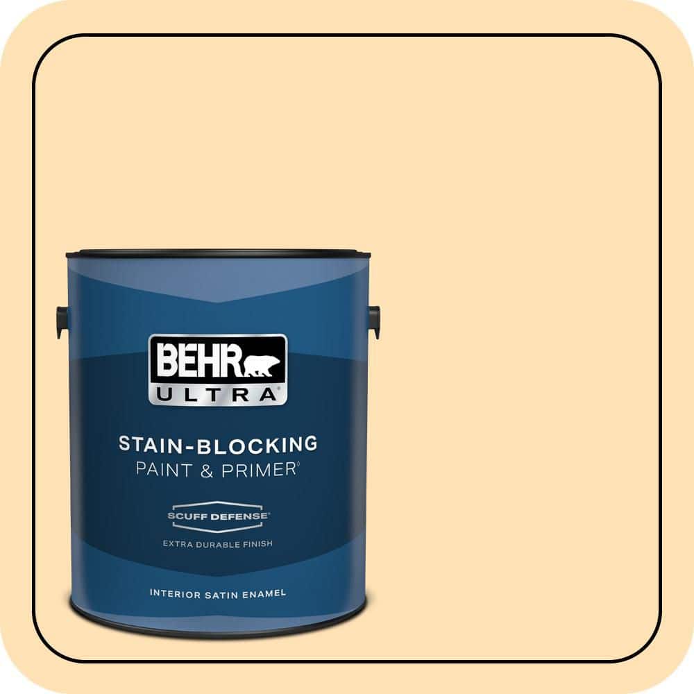 BEHR ULTRA 1 gal. #CE-04 Peach of Mind Extra Durable Satin Enamel Interior Paint & Primer
