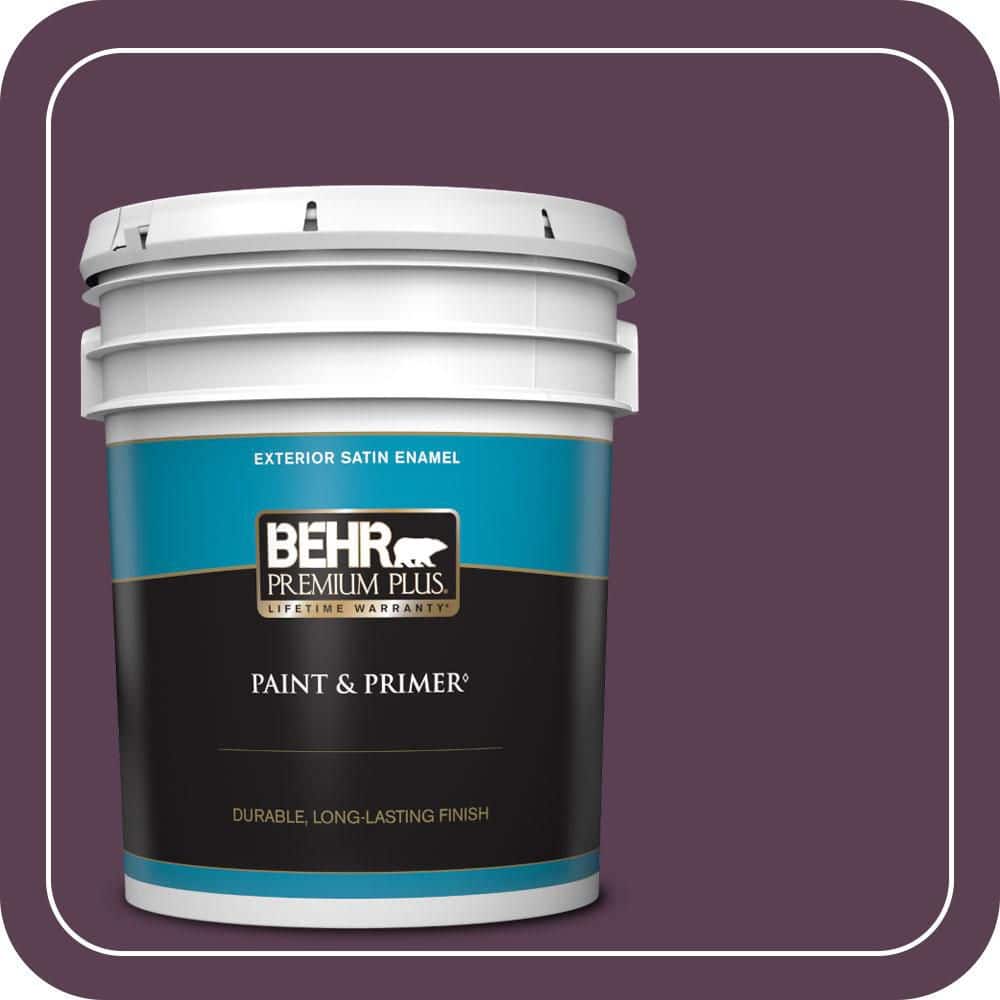 BEHR PREMIUM PLUS 5 gal. #PPU17-03 Vixen Satin Enamel Exterior Paint & Primer