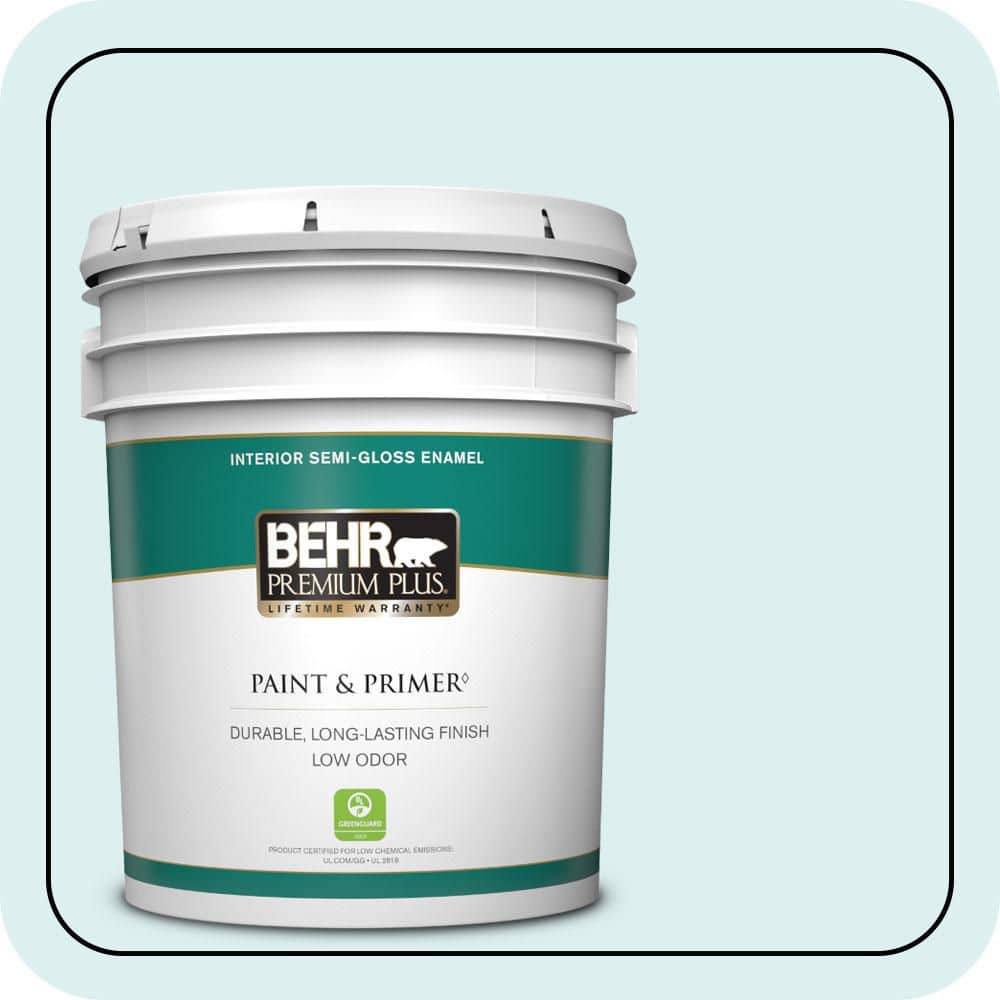 BEHR PREMIUM PLUS 5 gal. #510A-1 Soar Semi-Gloss Enamel Low Odor Interior Paint & Primer