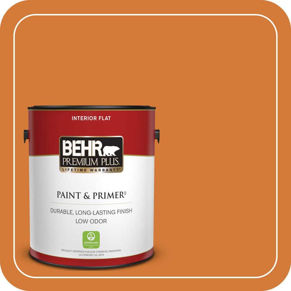 BEHR PREMIUM PLUS 1 gal. #T17-19 Fired Up Flat Low Odor Interior Paint & Primer