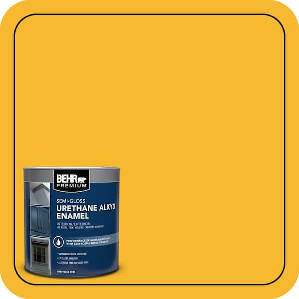 BEHR PREMIUM 1 qt. Home Decorators Collection #HDC-MD-02A Yellow Groove Semi-Gloss Enamel Urethane Alkyd Interior/Exterior Paint (2)