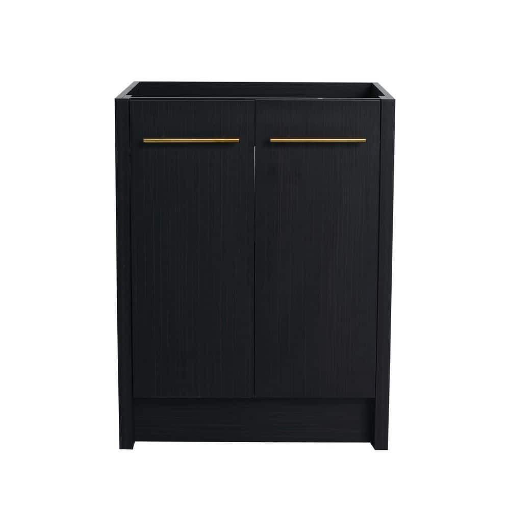 Buruis 24 in. Bath Vanity Cabinet without Top in Black with Soft Closing Door Hinges, Basin Not Included (1)