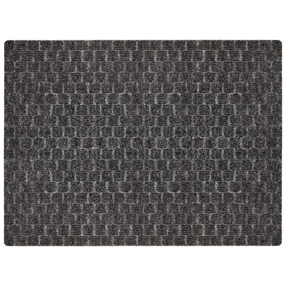 TrafficMaster Premiere Squares Charcoal 3 ft. x 4 ft. Needlepunch Indoor Commercial Door Mat (2)