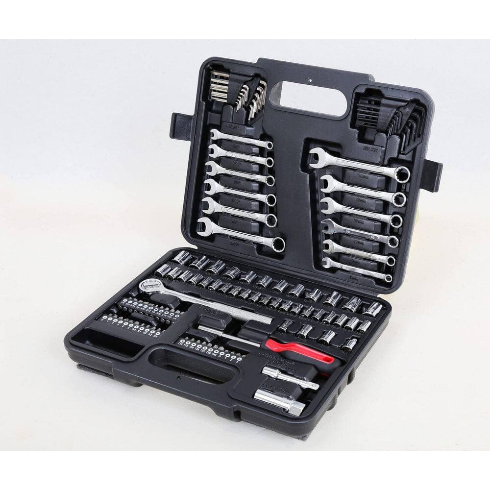 Laybus 121-Piece Mechanic Tool Set, 1/4 in. and 3/8 in. Drive Metric and Standard Socket Wrench Kit, Automotive Repair Tool Kit (2)