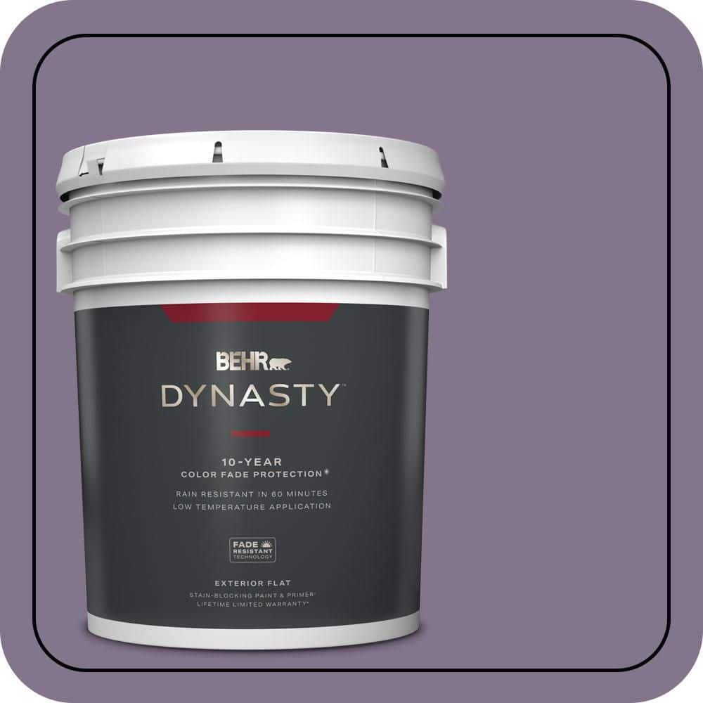 BEHR DYNASTY 5 gal. #S100-5 Purple Potion Flat Exterior Stain-Blocking Paint & Primer