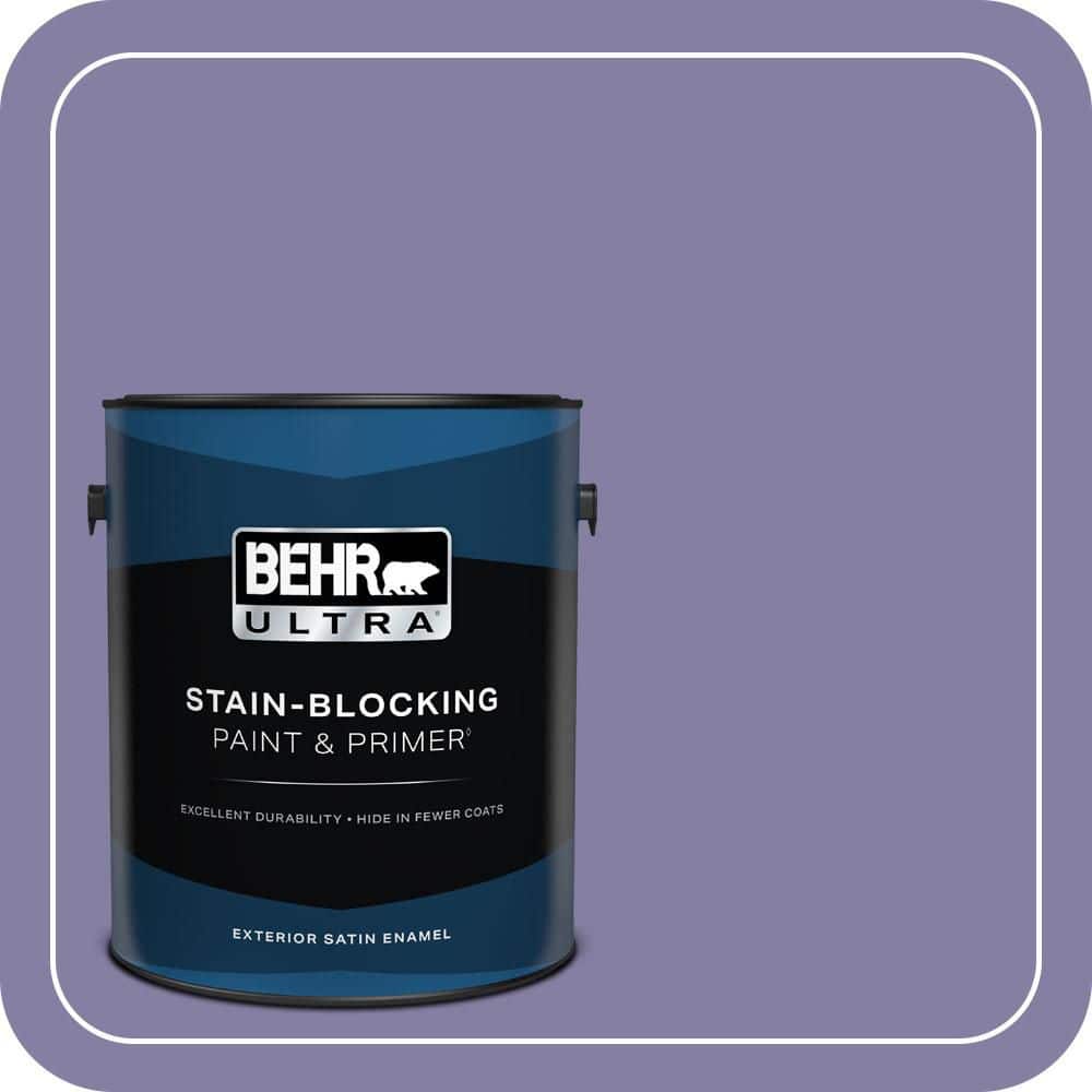 BEHR ULTRA 1 gal. #640D-6 Chinese Violet Satin Enamel Exterior Paint & Primer (1)