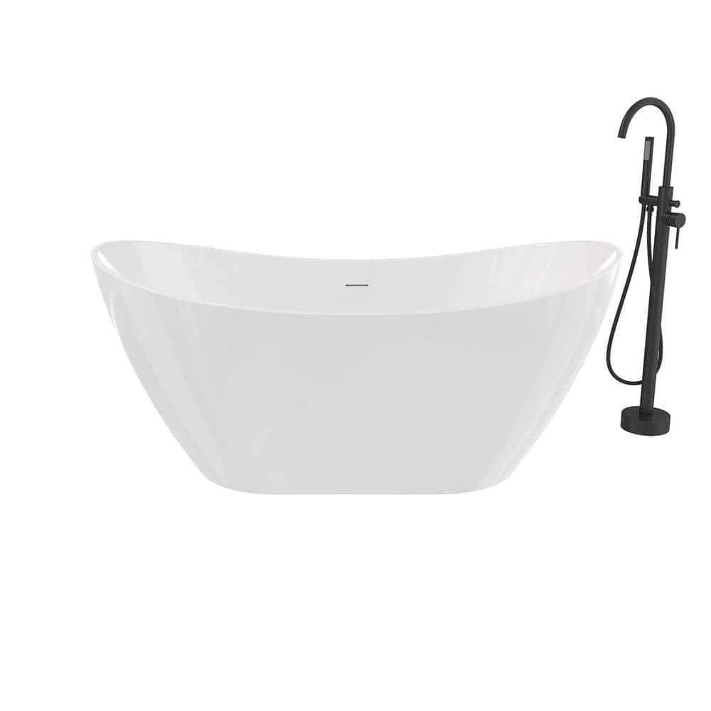 MAAX Mahaba 29 in. Freestanding Soaking Bathtub with Center Drain with Freestanding (2)