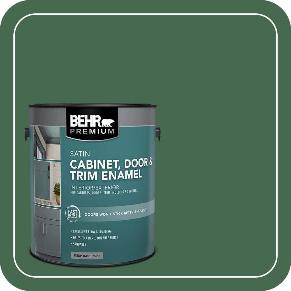 BEHR PREMIUM 1 gal. #M410-7 Perennial Green Satin Enamel Interior/Exterior Cabinet, Door & Trim Paint