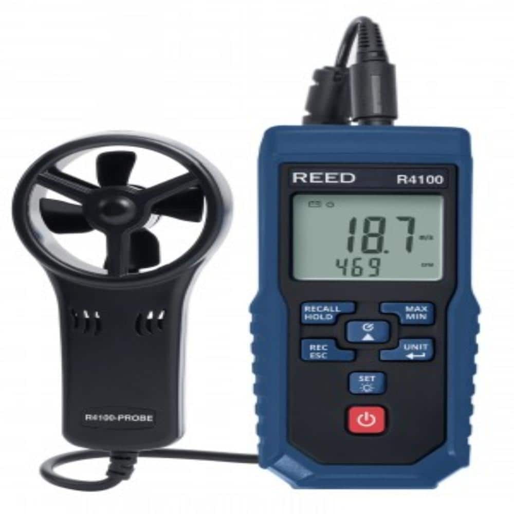 REED Instruments ANEMOMETER/THERMOMETER, ROTATING VANE W/ AIR VOLUME