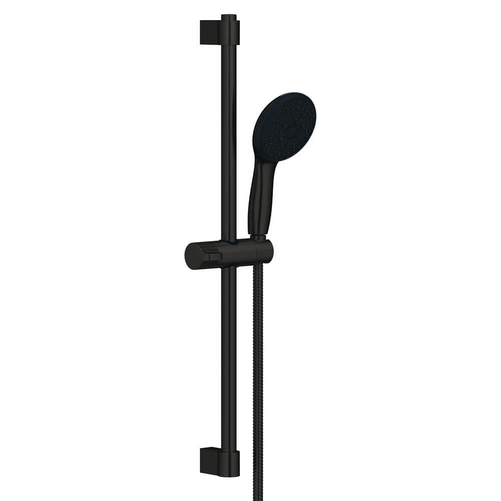 GROHE Tempesta Round 110 24 in. Shower Rail Set 3-Spray 1.75 GPM in Matte Black (1)