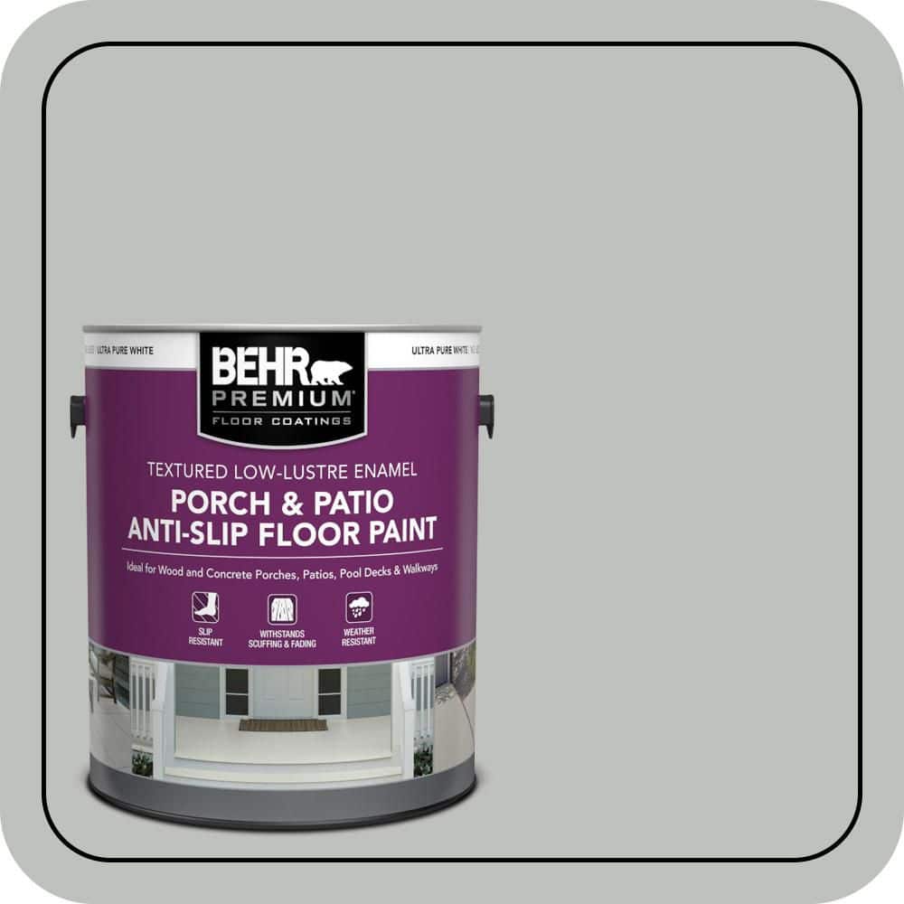 BEHR PREMIUM 1 gal. #SC-365 Cape Cod Gray Textured Low-Lustre Enamel Interior/Exterior Porch and Patio Anti-Slip Floor Paint