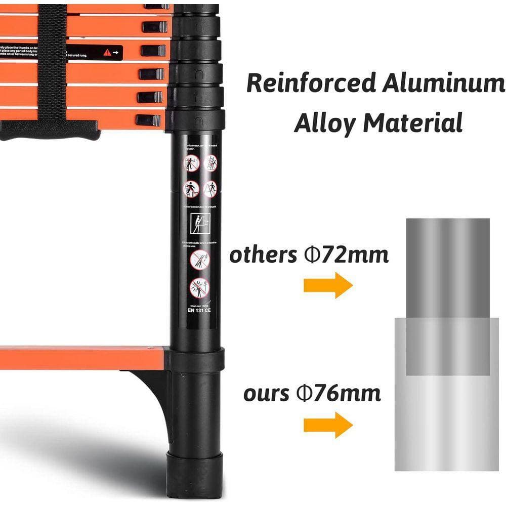 KIWDZFU 16.5FT Aluminum Telescoping Ladder, Portable Extension Folding Ladder, 330lbs Capacity (2)