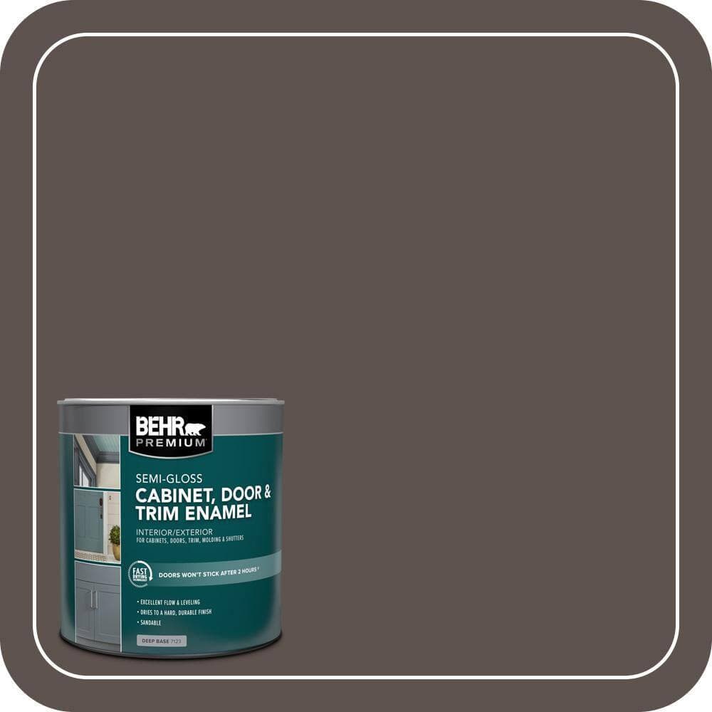 BEHR PREMIUM 1 qt. #AE-24 Barn Brown Semi-Gloss Enamel Interior/Exterior Cabinet, Door & Trim Paint