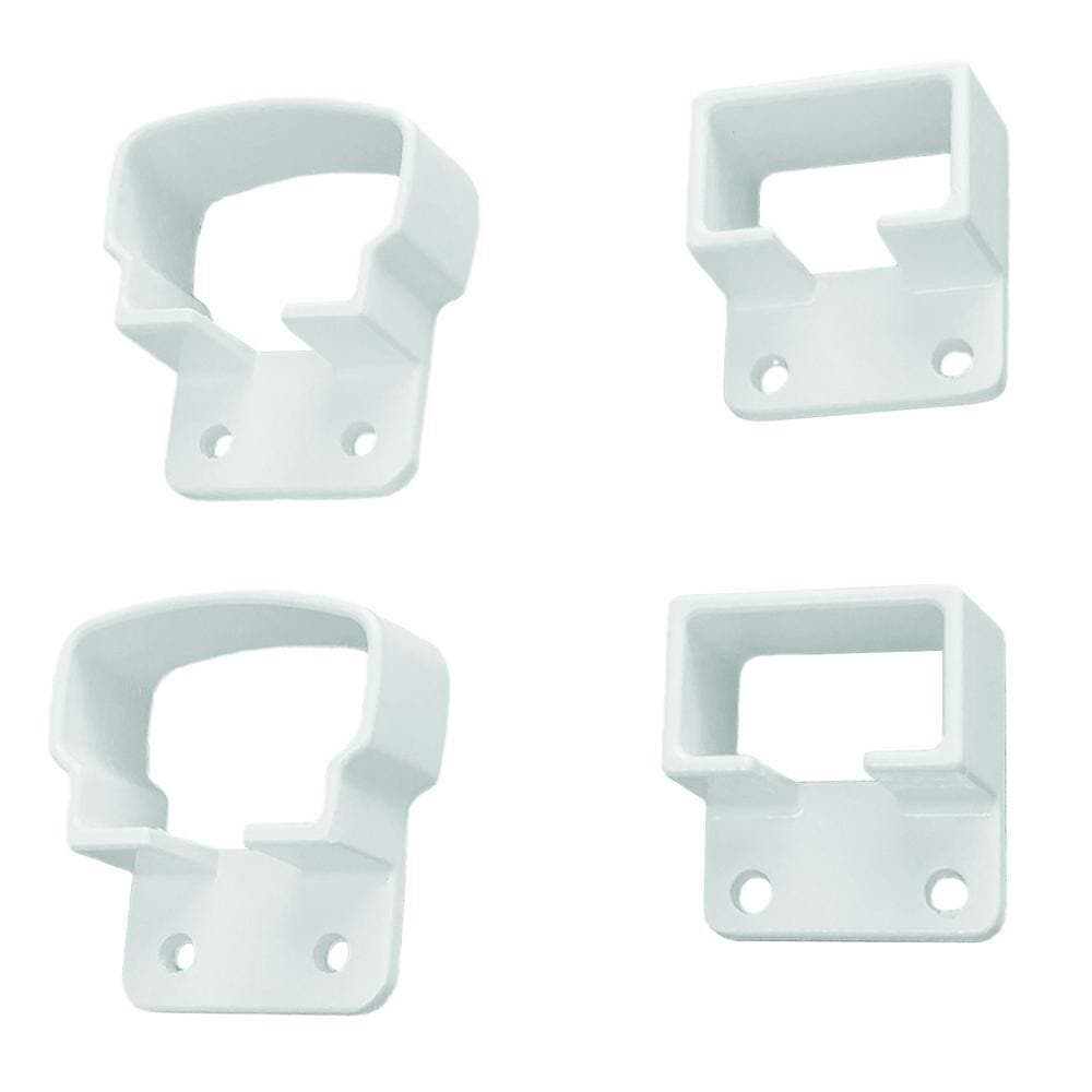EZ Handrail Glass Railing Top and Bottom White Post Mounts (1)