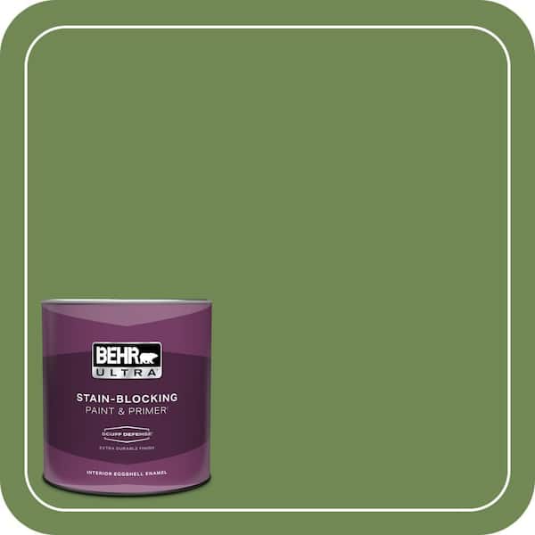 BEHR PREMIUM PLUS #M370-6 Snip of Parsley Flat Low Odor & Primer (4)