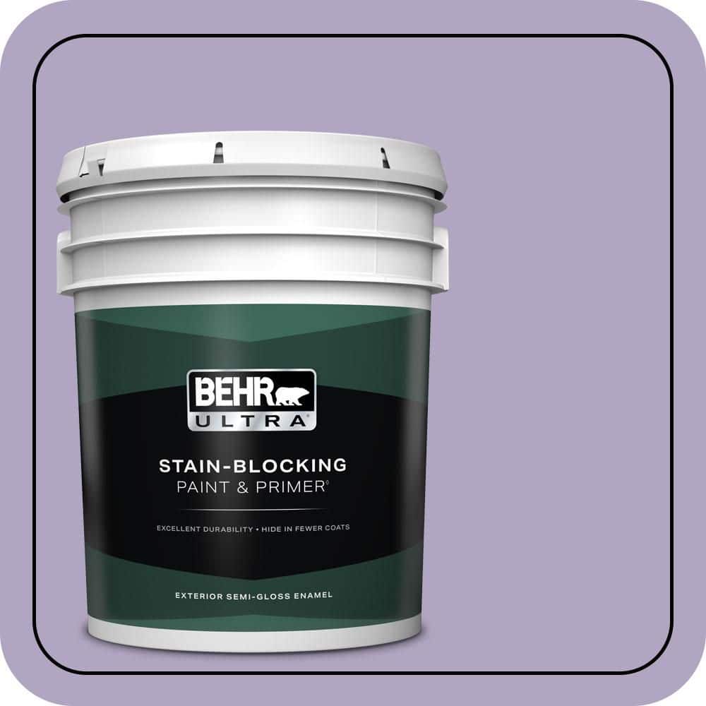 BEHR ULTRA 5 gal. #650D-4 Winter Amethyst Semi-Gloss Enamel Exterior Paint & Primer