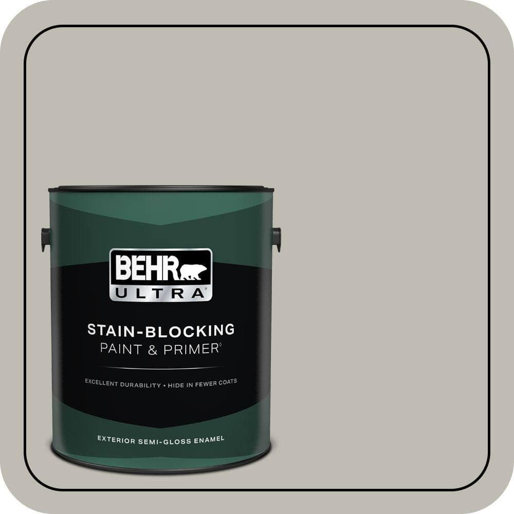 BEHR ULTRA 1 gal. #MQ6-23 Pumice Semi-Gloss Enamel Exterior Paint & Primer