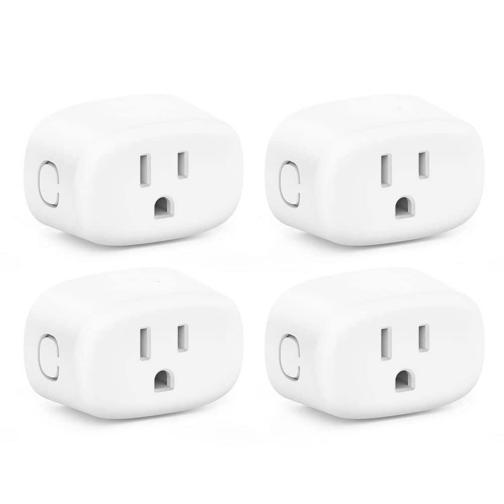 Lukyamzn 15 Amp 125 Volt Z-Wave Grounding Smart Plug Connector White 2 Pack S2 Security SmartStart Alexa Google Hub MP31Z (1)