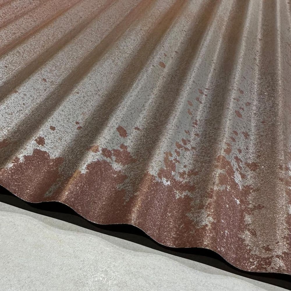 FROM PLAIN TO BEAUTIFUL IN HOURS Corrugated Metal 2 ft. x 2 ft. Rusted Steel Lay-in Ceiling Tiles (40 sq. ft. /Case) (2)