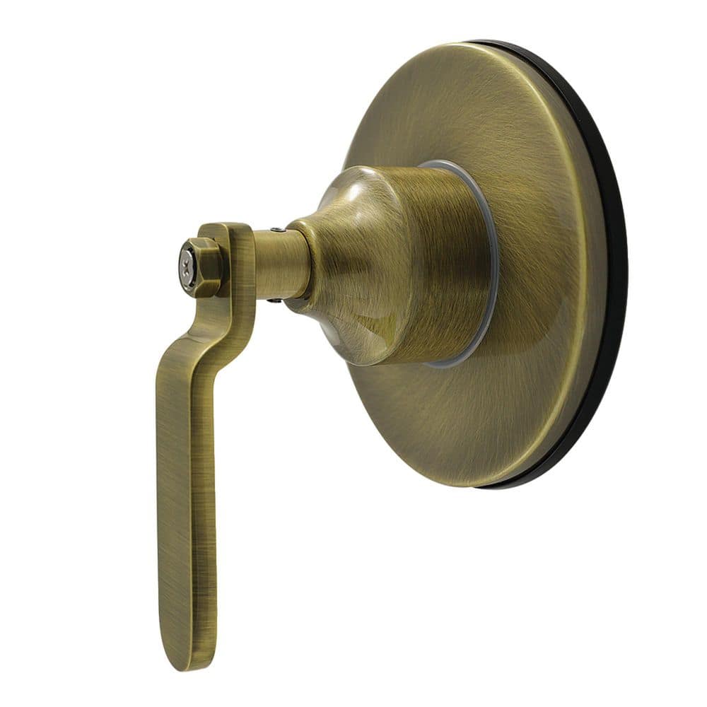 Kingston Brass Whitaker 3/4 in. Single-Handle 1-Hole Wall Mount 6-Way Diverter Valve with Trim Kit in Antique Brass (1)