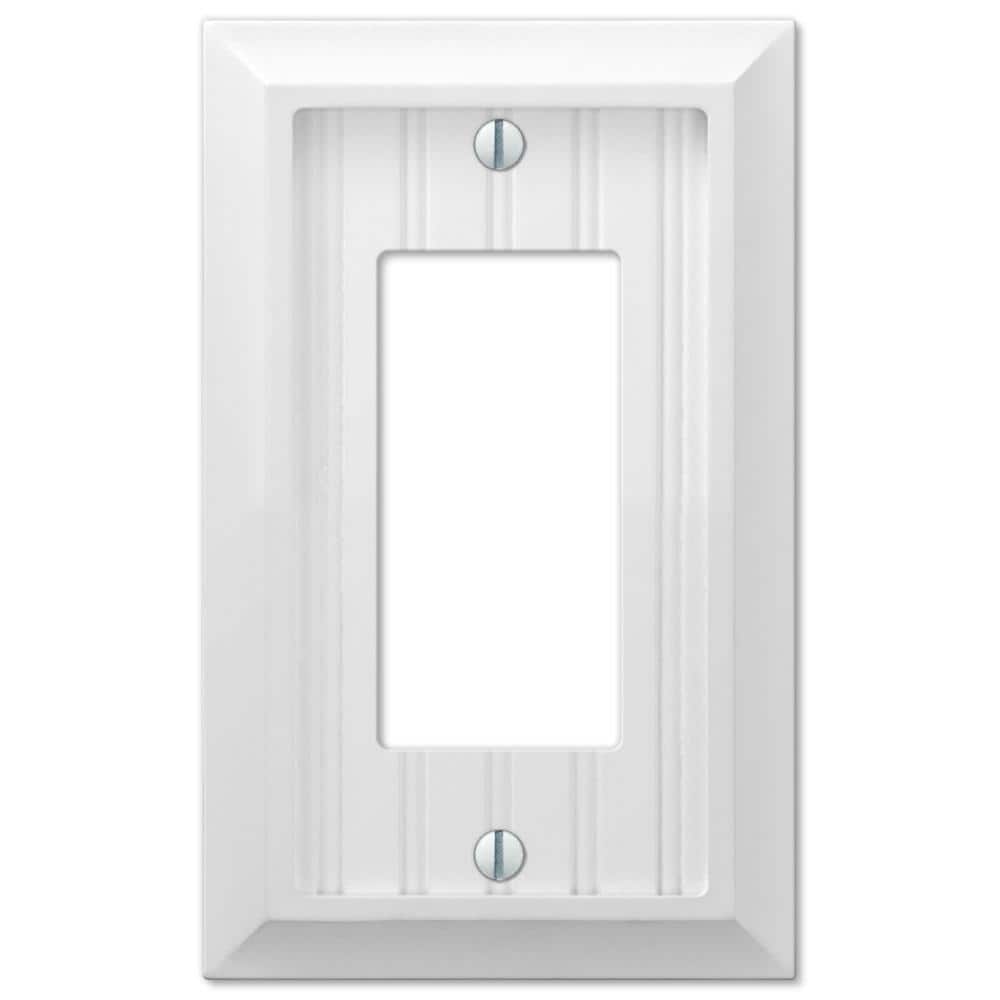 Hampton Bay Cottage 1-Gang White Decorator/Rocker BMC Compound Wall Plate (1)