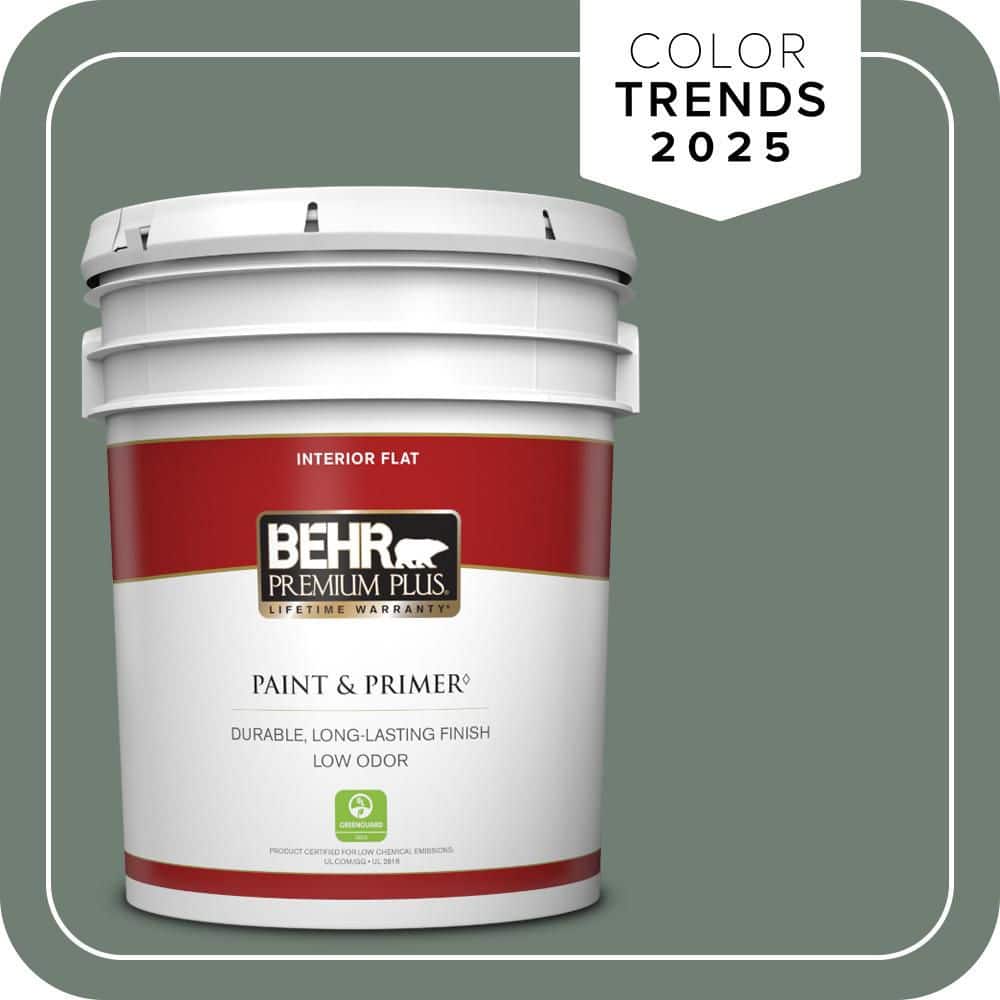 BEHR PREMIUM PLUS 5 gal. #N420-5 Boreal Flat Low Odor Interior Paint & Primer