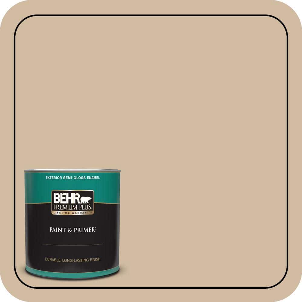 BEHR PREMIUM PLUS 1 qt. #N270-3 Coco Semi-Gloss Enamel Exterior Paint & Primer