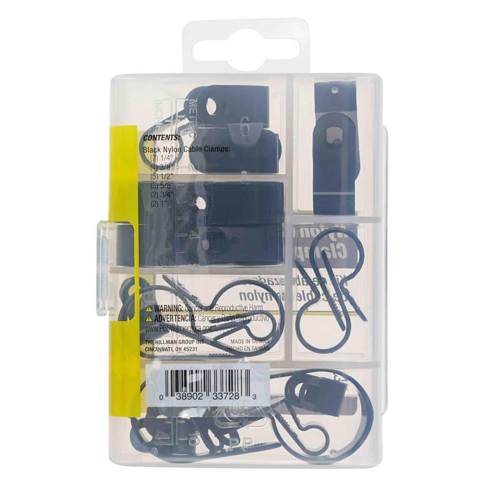 Hillman Black Nylon Cable Clamp Assorted Kit (23-Pack) (2)