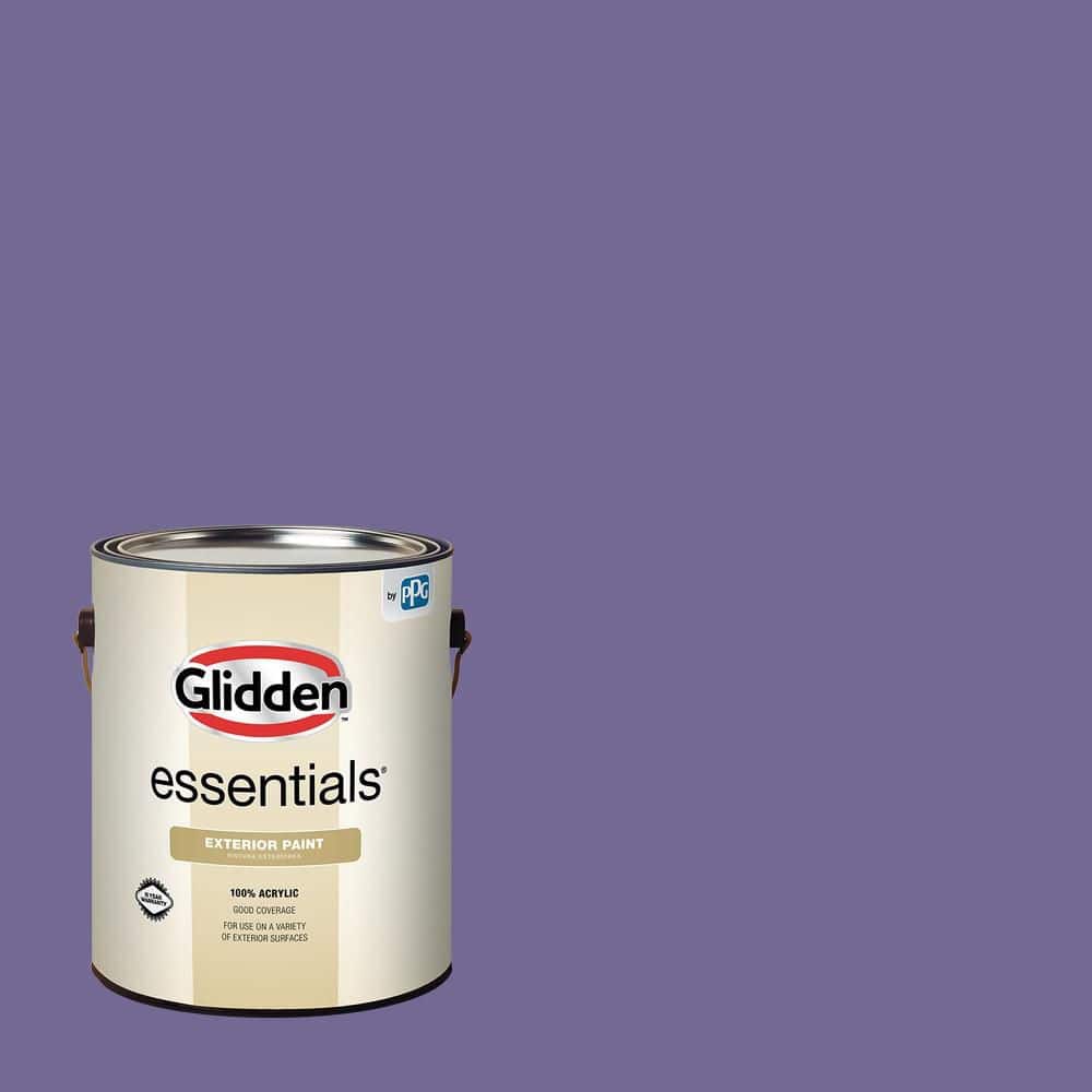 Glidden Essentials 1 gal. PPG1175-6 Purple Grapes Flat Exterior Paint
