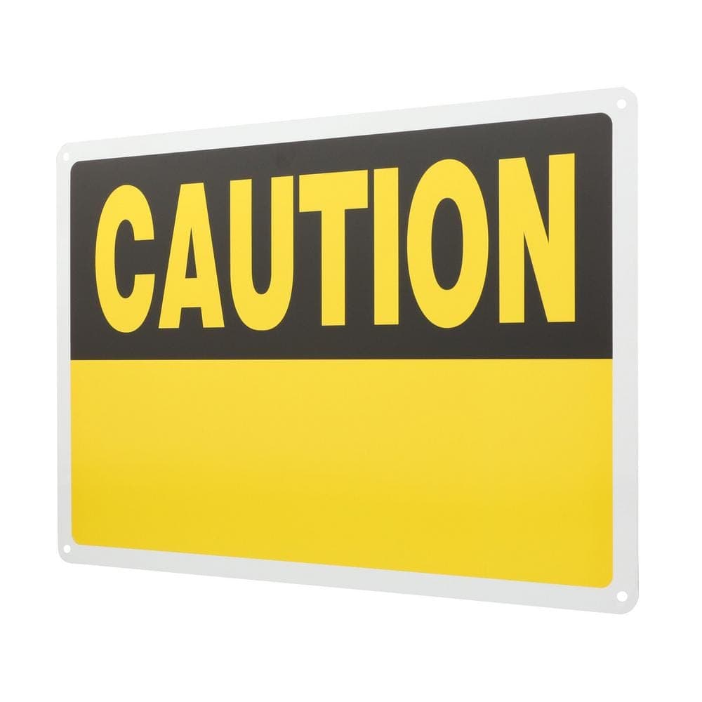 Everbilt 10 in. x 14 in. Aluminum Caution Sign
