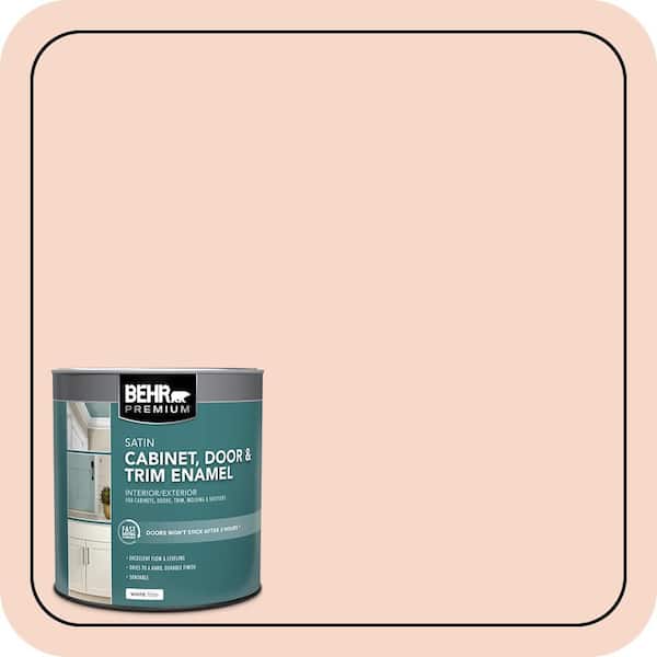 BEHR PREMIUM 1 qt. #M200-1 Peach Sachet Satin Enamel Interior/Exterior Cabinet, Door & Trim Paint (2)