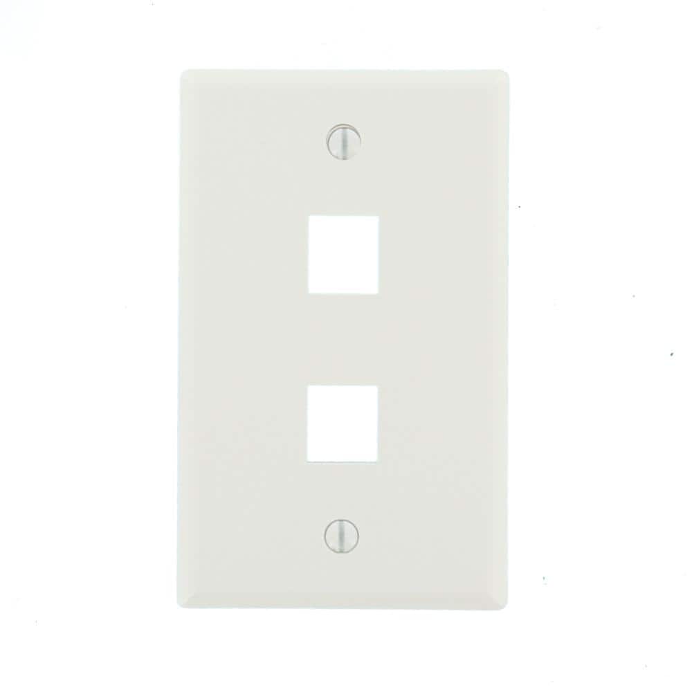 Leviton White 1-Gang Audio/Video Wall Plate (1-Pack) 41080-2WL (2)