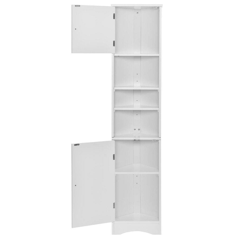 Dueyeeri 15 in. W 9 in. D 67 in. H MDF Linen Cabinet with Two Doors and Adjustable Shelves (2)
