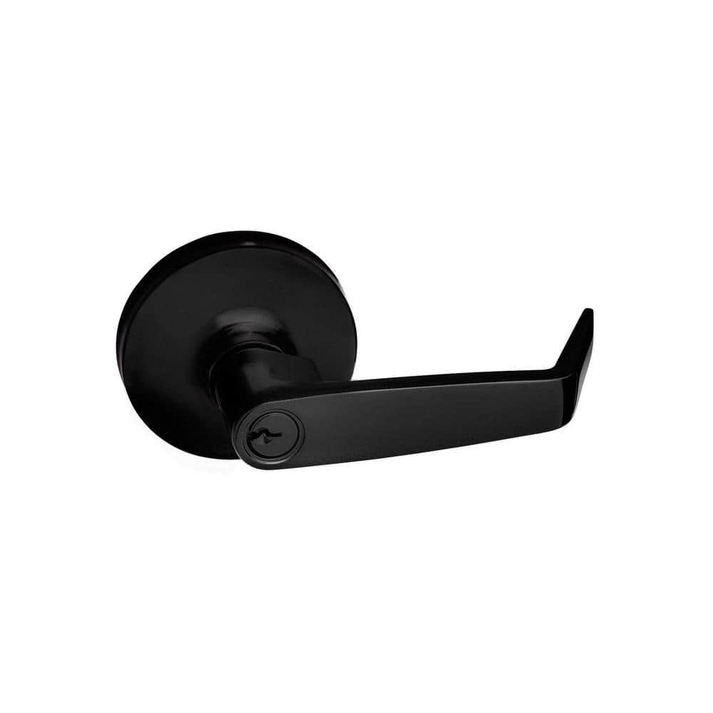 Taco Black Storeroom Lever with Lock for Panic Devices