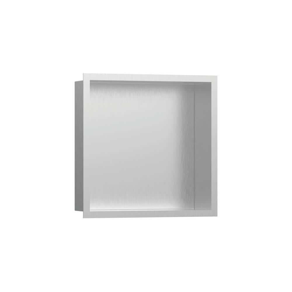 Hansgrohe XtraStoris Individual 15 in. W x 15 in. H x 4 in. D Stainless Steel Shower Niche in Brushed Stainless Steel (1)