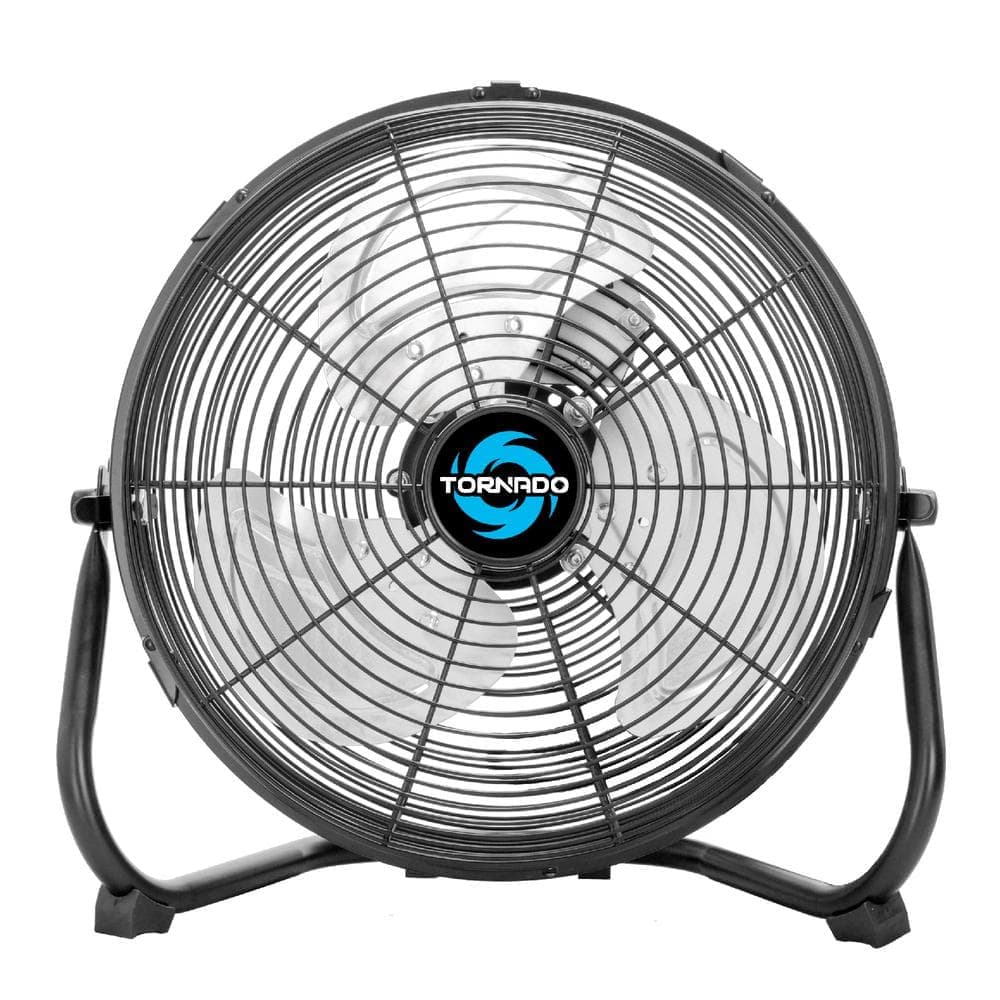 Tornado 12 in. 3-Speed High Velocity Industrial Metal Floor Fan in Black with 6 ft. Cord