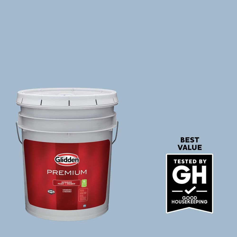 Glidden Premium 5 gal. PPG1159-3 Heavenly Blue Flat Interior Latex Paint