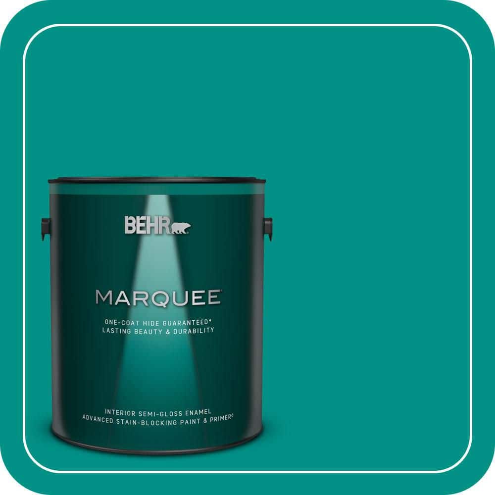 BEHR MARQUEE 1 gal. #490B-6 Emerald Coast Semi-Gloss Enamel Interior Paint & Primer
