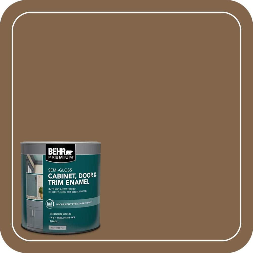 BEHR PREMIUM 1 qt. #SC-109 Wrangler Brown Semi-Gloss Enamel Interior/Exterior Cabinet, Door & Trim Paint