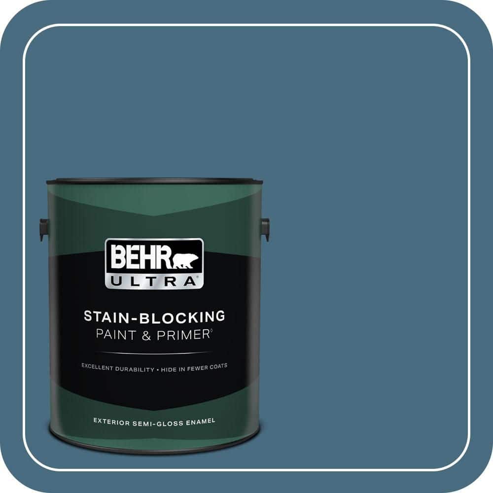 BEHR ULTRA 1 gal. #550F-6 Regatta Bay Semi-Gloss Enamel Exterior Paint & Primer