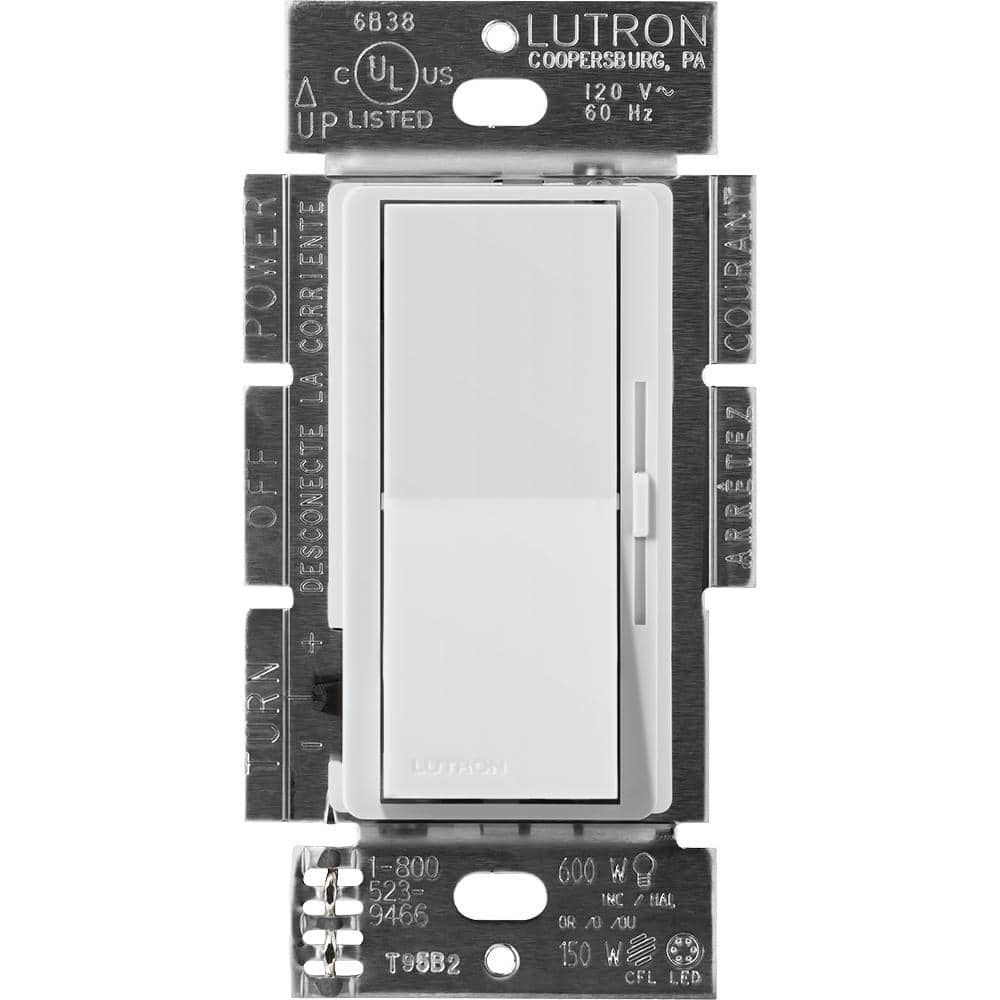 Lutron Diva Dimmer Switch for Electronic Low Voltage, 300-Watt/Single-Pole or 3-Way, Mist (DVSCELV-303P-MI)