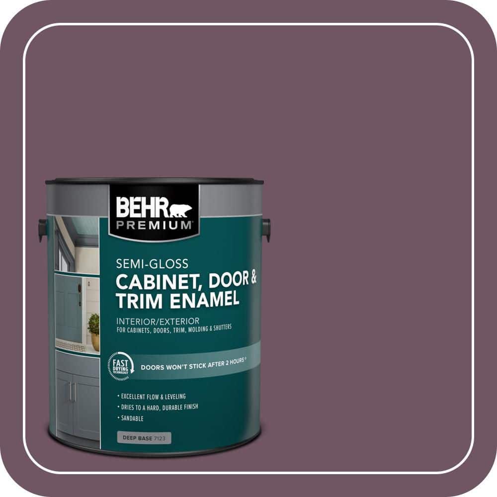 BEHR PREMIUM 1 gal. #S110-7 Exotic Eggplant Semi-Gloss Enamel Interior/Exterior Cabinet, Door & Trim Paint
