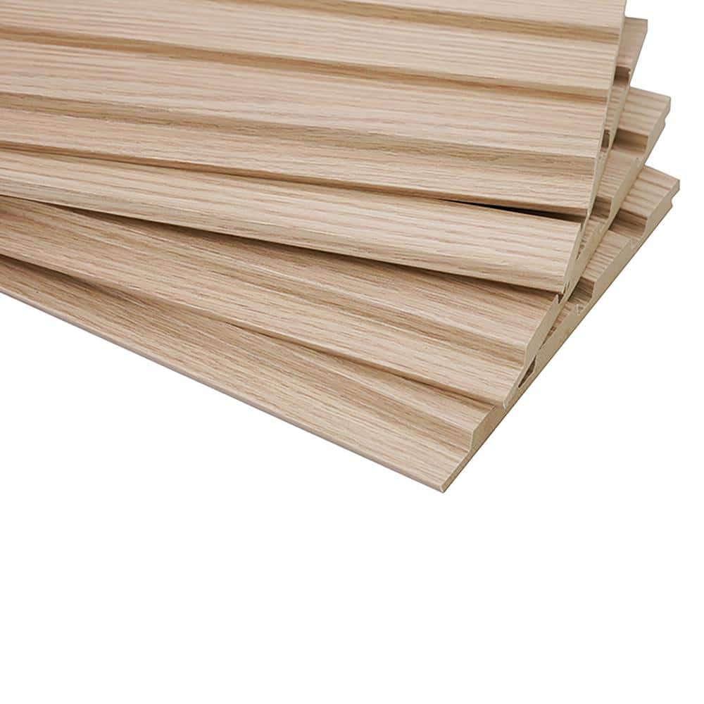 Unbranded 0.47 in D x 7 in W x 94.5 in. L 3-Dimensional Louvered MDF Decorative Wood Wall Paneling (1-Piece) - (nominal 8 ft L)