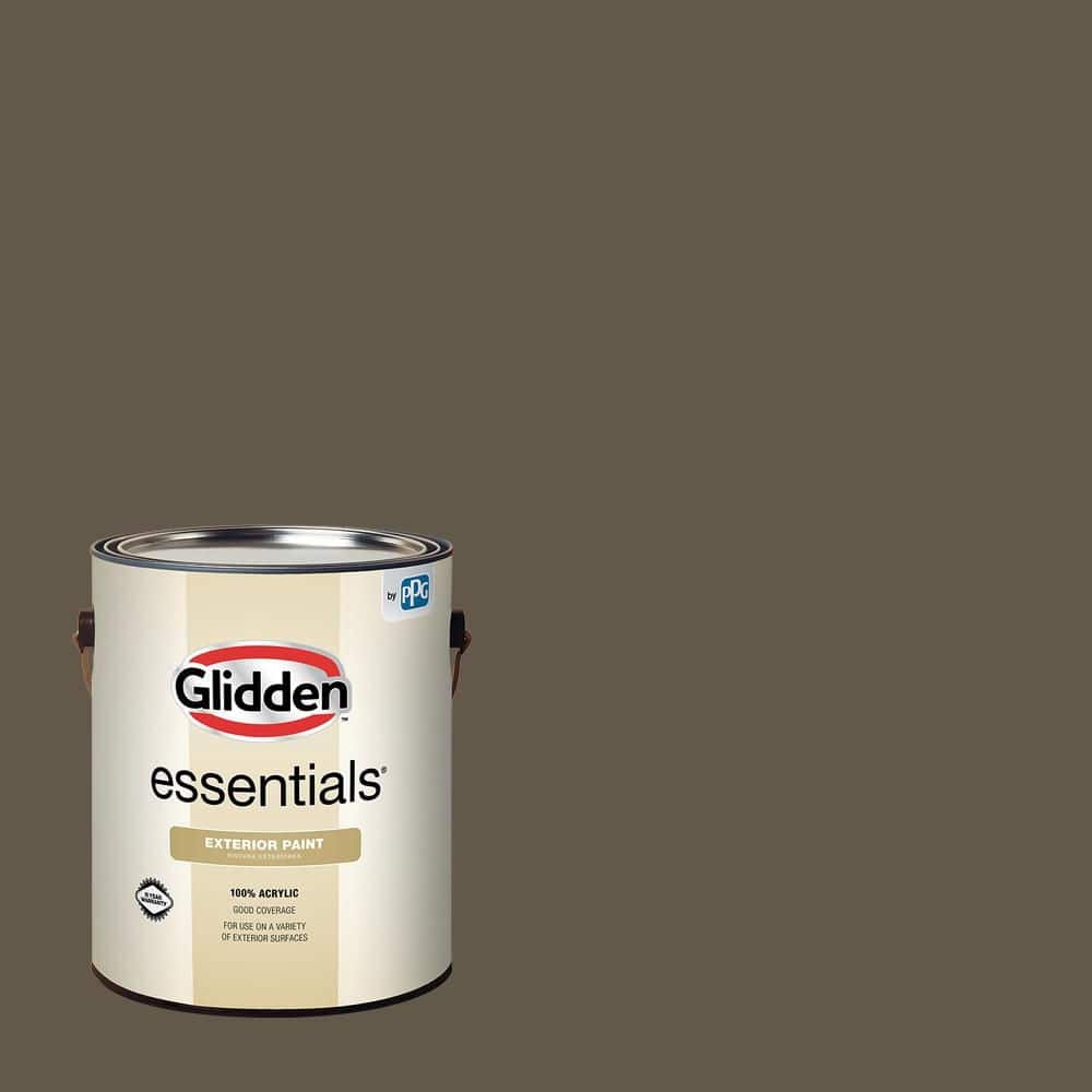 Glidden Essentials 1 gal. PPG1000-7 Chocolate Lab Flat Exterior Paint