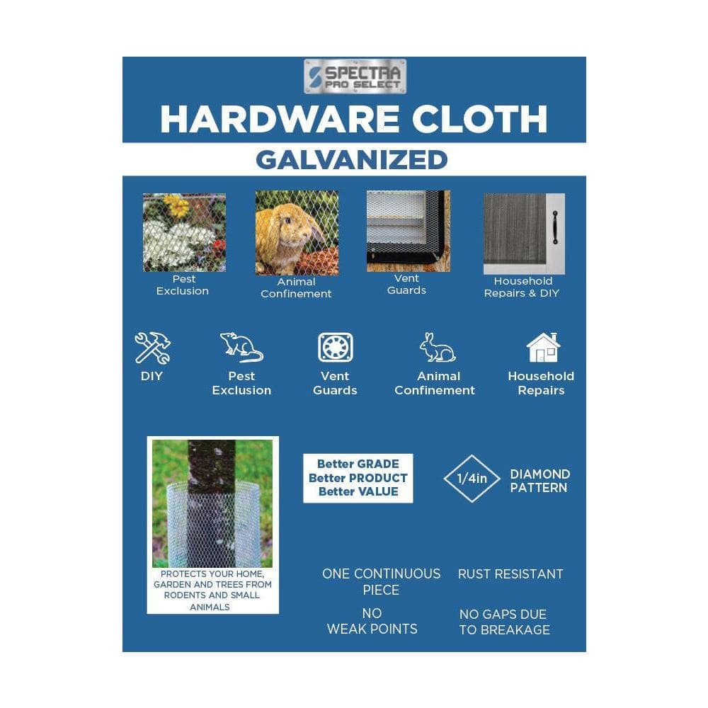 Spectra Pro Select 3 ft. 1/4 in. 24-Gauge Galvanized Hardware Cloth (3)
