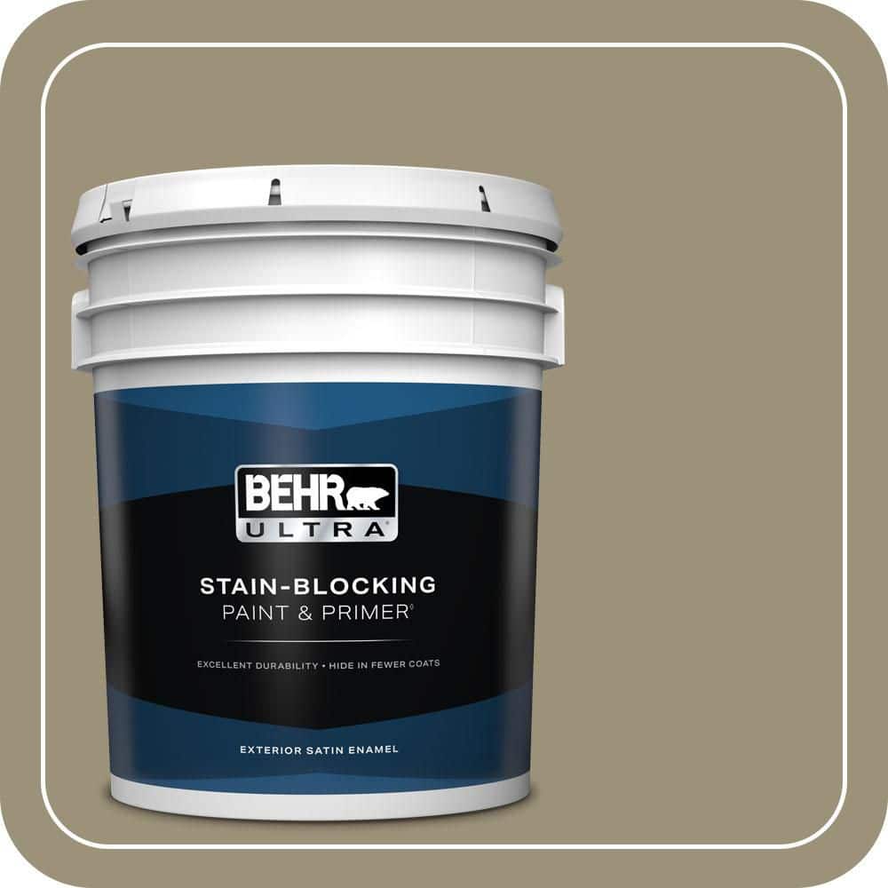 BEHR ULTRA 5 gal. #N340-5 Grassy Savannah Satin Enamel Exterior Paint & Primer