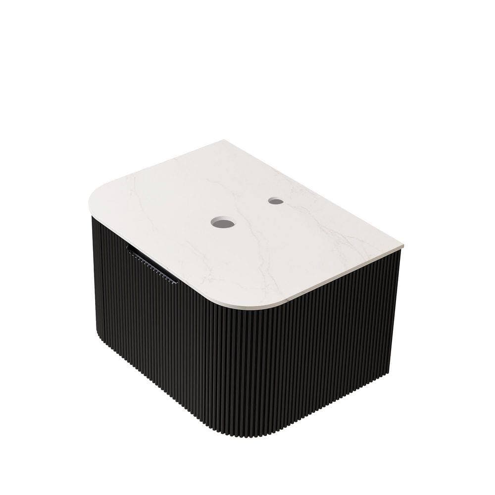 Buruis 24 in. Bath Vanity Cabinet without Top in Black with Carrara White Sintered Stone Countertop, Basin Not Included (3)