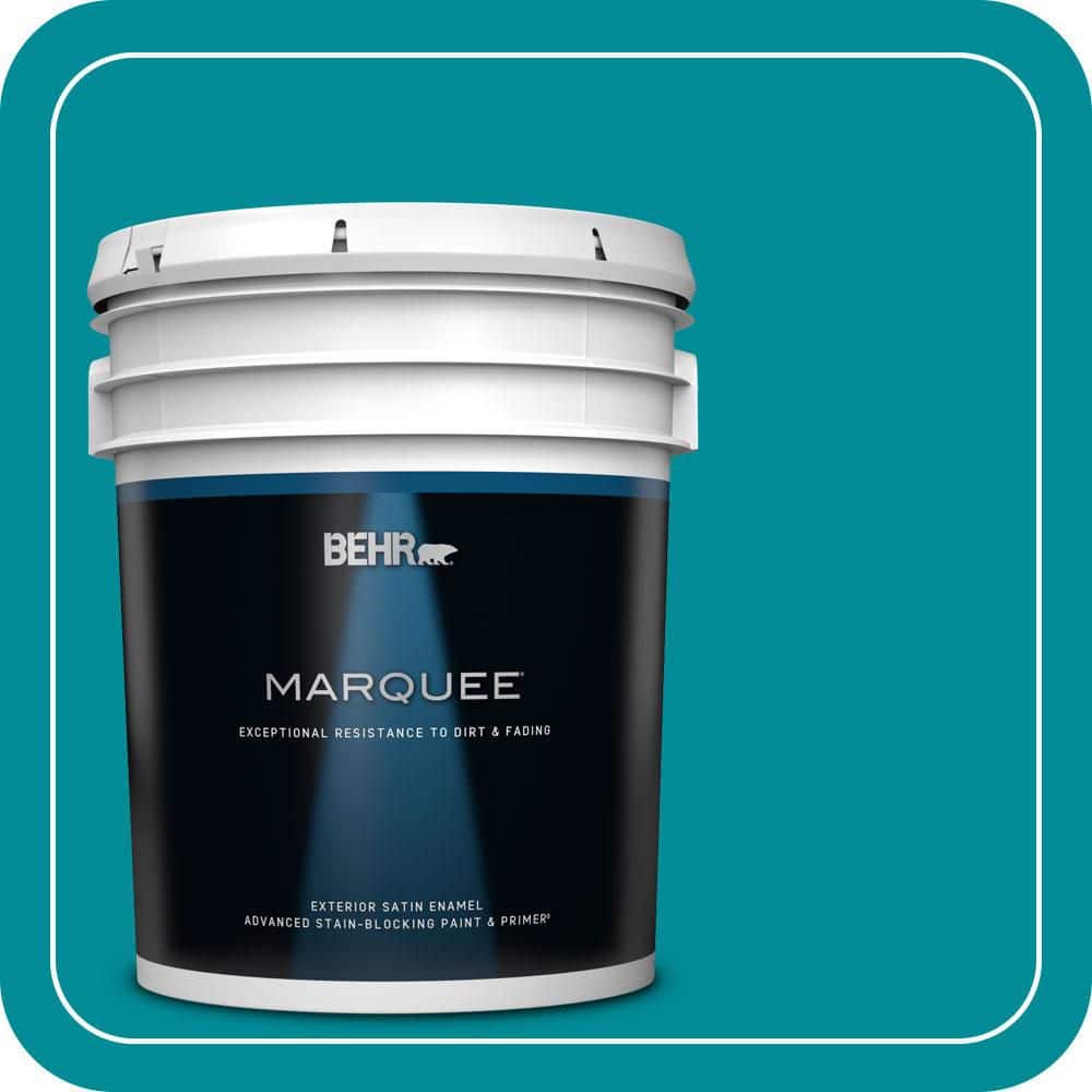 BEHR MARQUEE 5 gal. #510B-7 Empress Teal Satin Enamel Exterior Paint & Primer