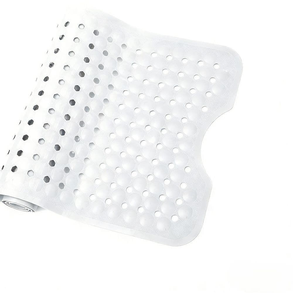 Wudkey 40 in. L x 16 in. W x 0.25 in. H Rectangular Non-Slip Bathtub and Shower Mat in White (1)