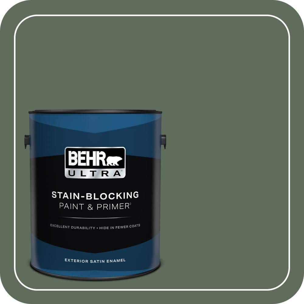 BEHR ULTRA 1 gal. #N400-6 Terrarium Satin Enamel Exterior Paint & Primer